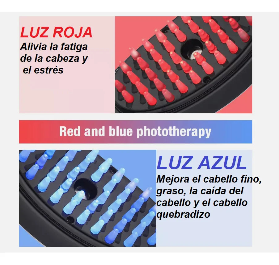 ❤️💙Cepillo Alisador con Terapia de Luz Roja y Azu❤️💙