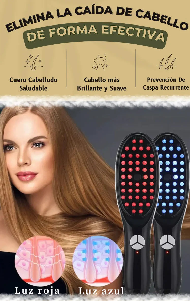 ❤️💙Cepillo Alisador con Terapia de Luz Roja y Azu❤️💙